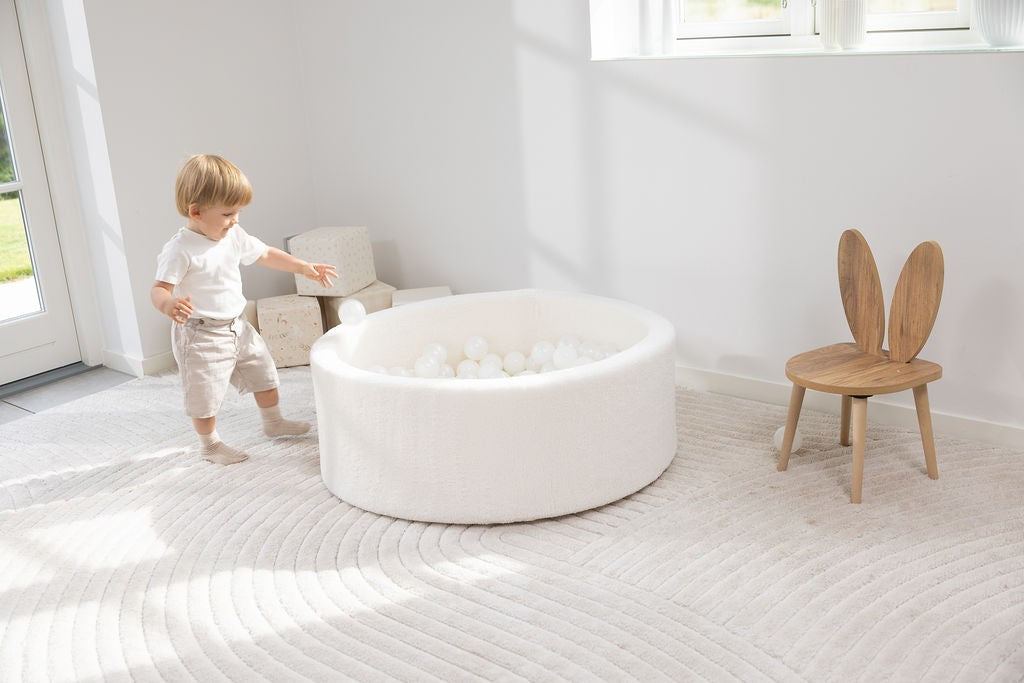 Round Ball Pit - Teddy Creme (90x30)
