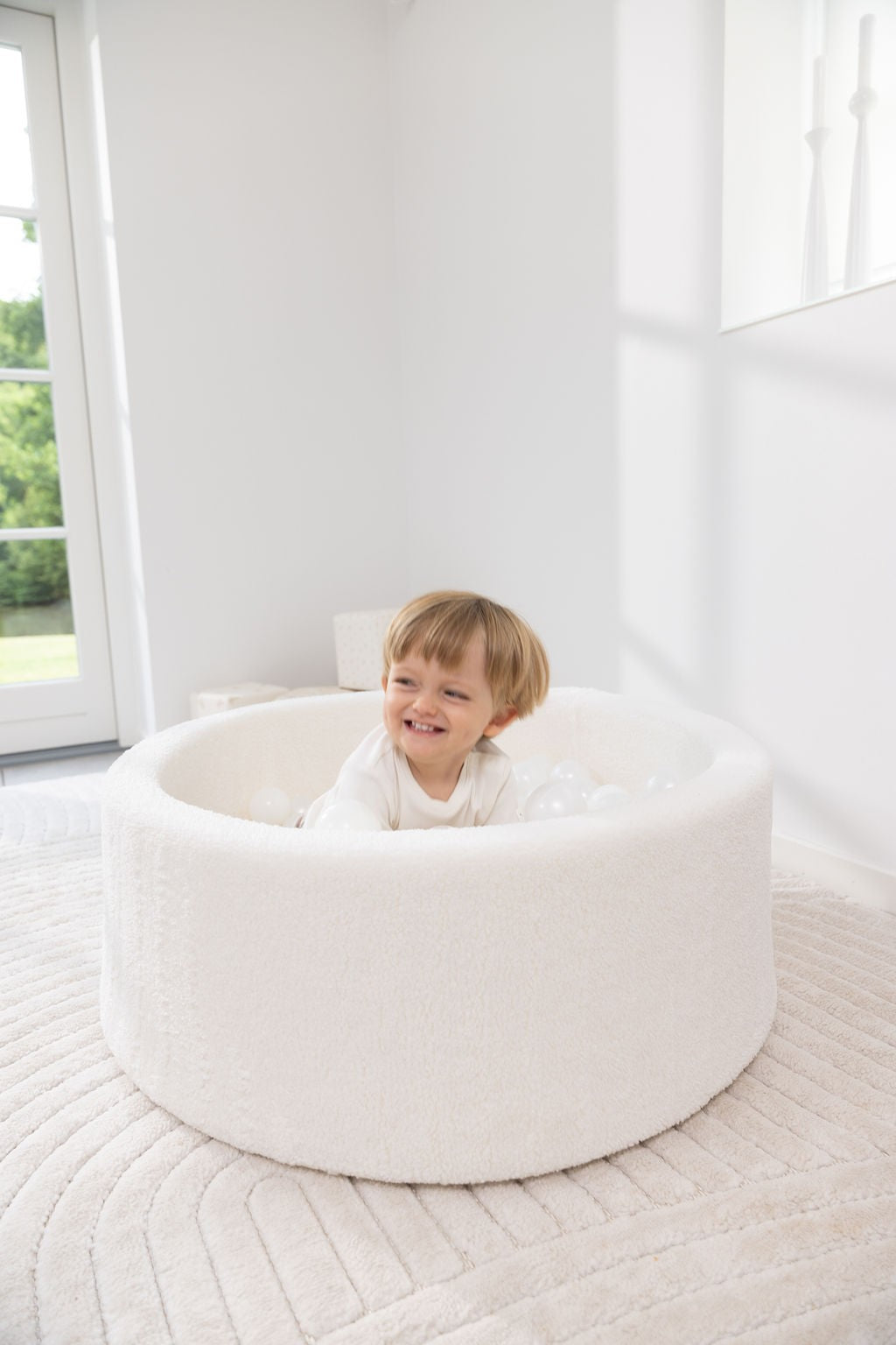 Round Ball Pit - Teddy Creme (90x30)