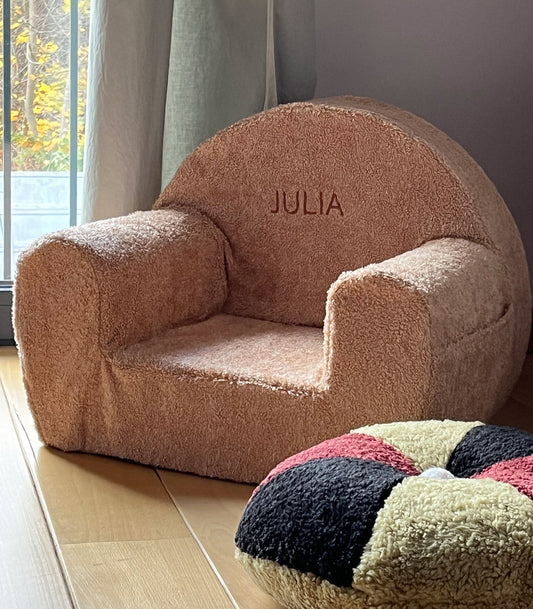 Teddy Kids Chair with Name - Blush