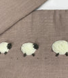 Soft and Elegant Bed Bumper 190 × 28 cm in Taupe with Handcrafted Sheep Embroidery