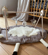 Wooden Baby Gym with Interactive Mat & Cute Sheep Toy - Developmental Play for Infants