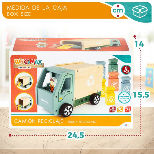 Garbage Truck Woomax Toy 8 Pieces 24 x 15 x 13,5 cm (4 Units)-1