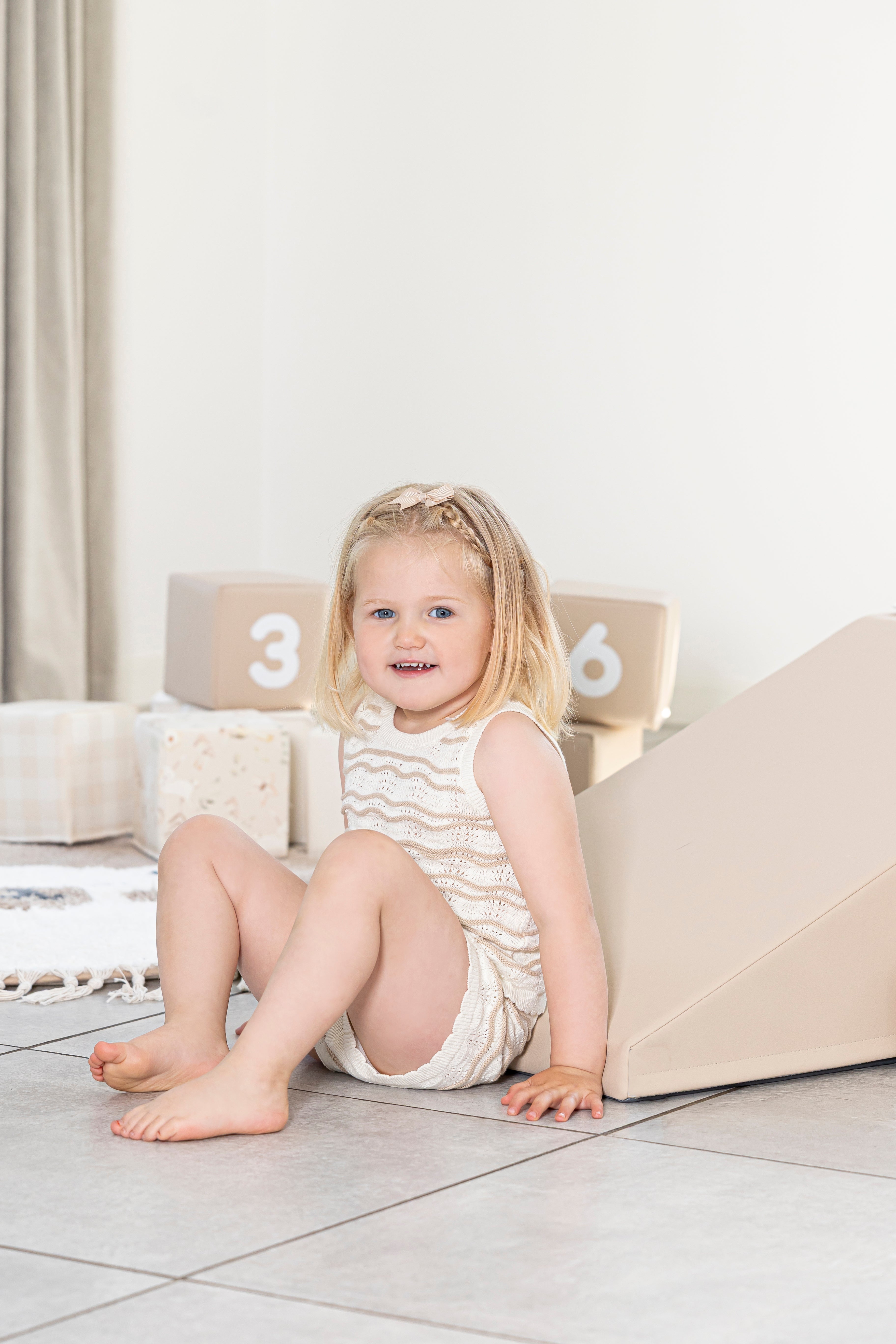 Corner Soft Play Set – Beige & White