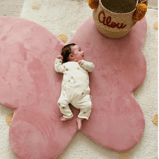 Butterfly Playmat - Velvet Baby Pink - KIDKII