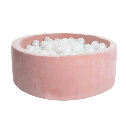 Round Ball Pit - Velvet Baby Pink (100x30) - KIDKII