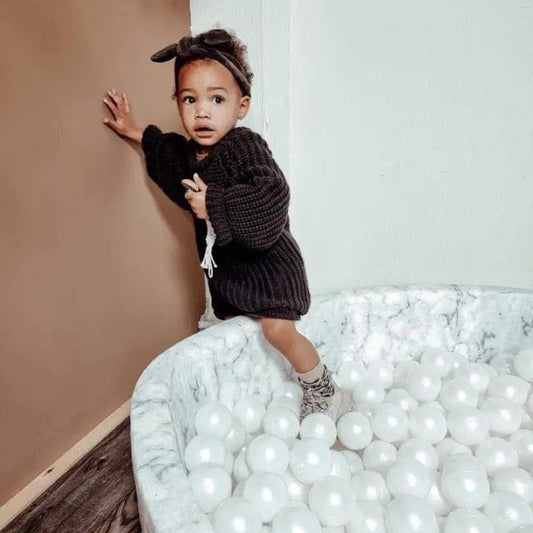 Round Ball Pit - Velvet Marble (100x30) - KIDKII